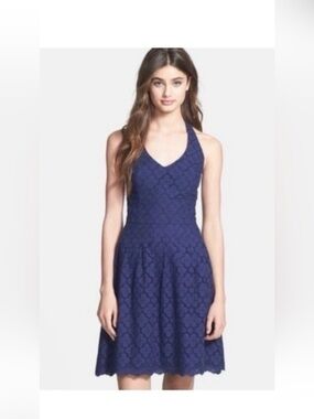 Lilly Pulitzer blue eyelet halter dress